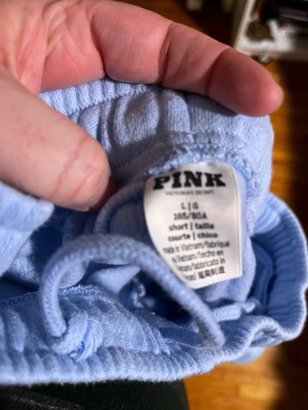 PINK Victoria's Secret Light Blue Zip Hoodie with 'P' Zipper Pull and pants - Picture 5 of 5